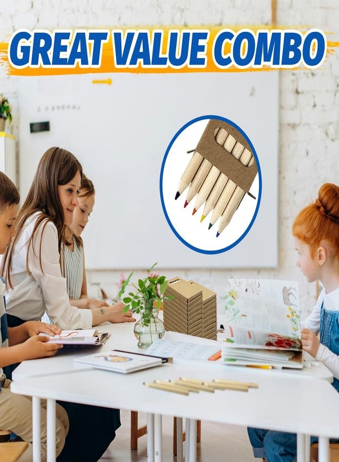 Quaocens 360 Pcs/60 Box Mini Colored Pencils Bulk 3.5 Inch Short Colored Pencils for Kids Small Pencil for School Classroom Painting Party - Image 4